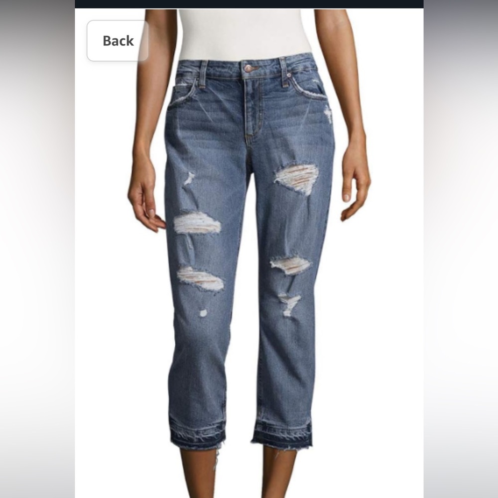 Joe's Jeans The Billie Destroyed Crop Slim Boyfriend Pants, Bijou Wash size 26
